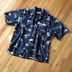 Vintage Milano Bay Mens Hawaiian Shirt / size large